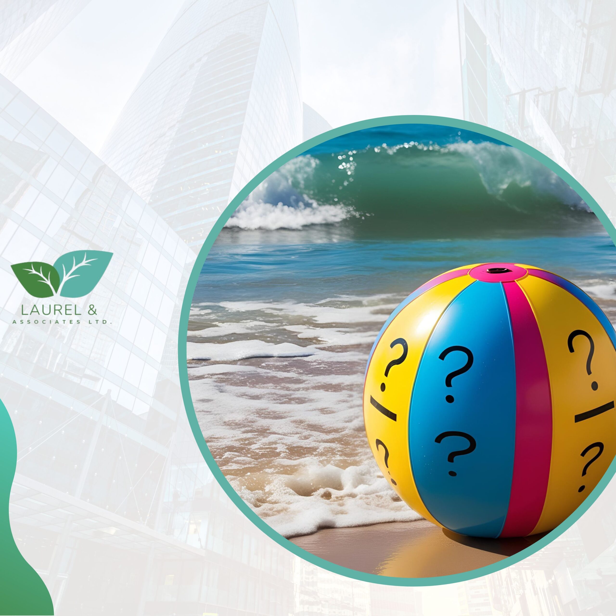 A beach ball with questions on it that participants need to answer.